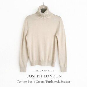 JOSEPH London Techno Basic Cream Turtleneck Sweater Size M